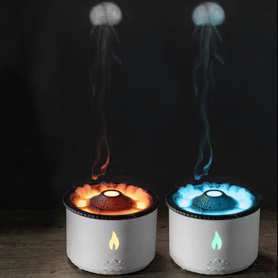 Φωτιά LED Φως 350ml Ηφαιστειακό υγροποιητή με στυλ Φωτιά αρωματικό διάχυτο και νυχτερινό λαμπτήρα