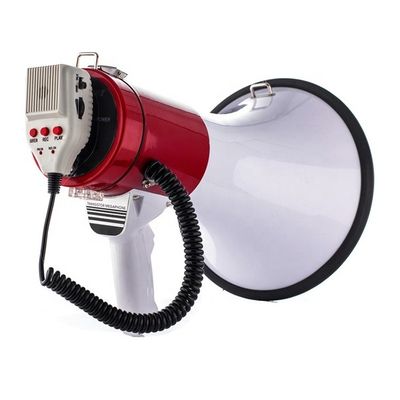 Εξωτερικό 50W Megaphone καταγραφής με μεγάλη εμβέλεια έως 1500m και λειτουργία καταγραφής